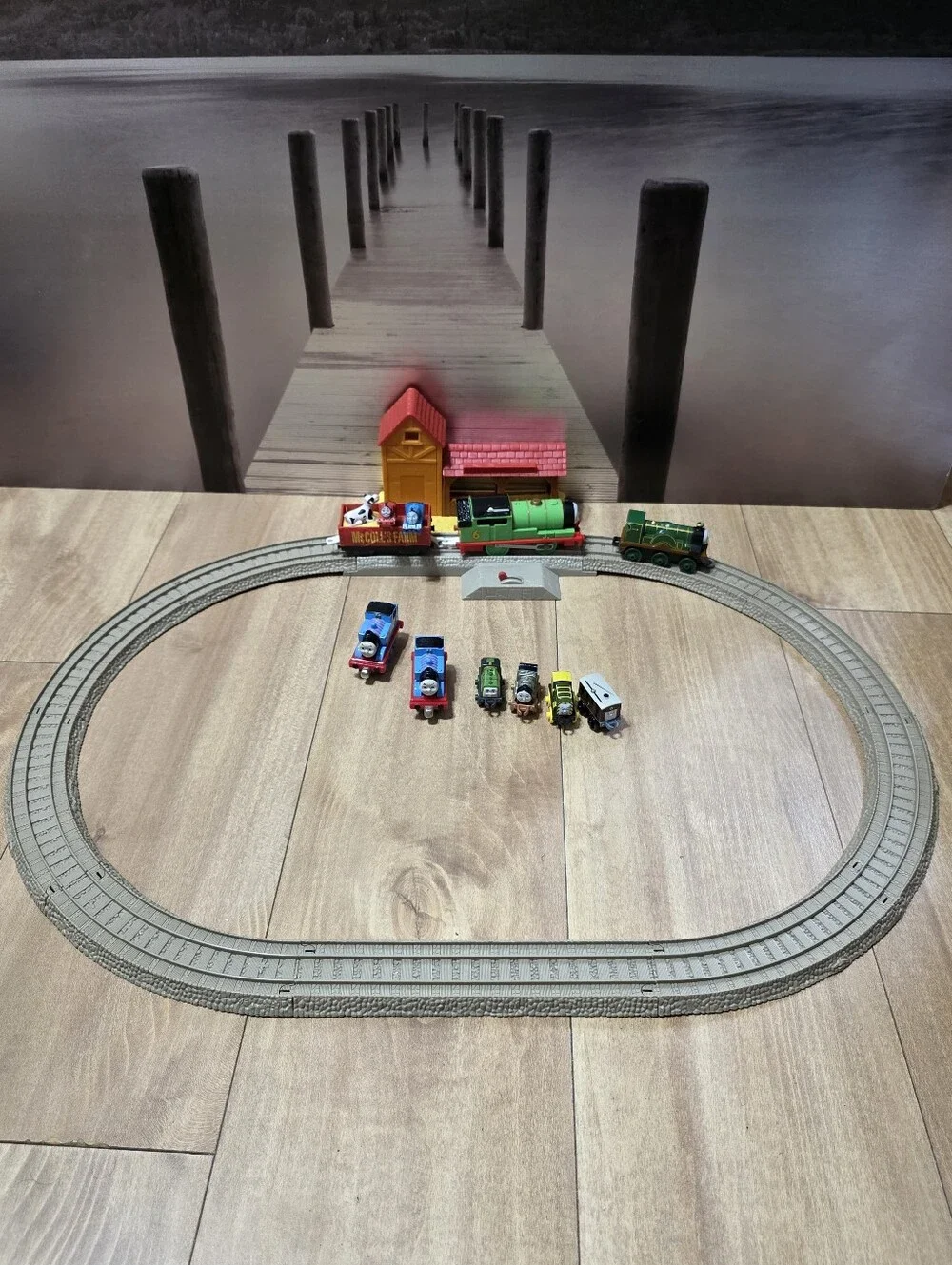 Thomas & Friends Track Set with Green Engine and Red Car